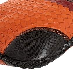 Pre Owned Bottega Veneta Multicolor Intrecciato Leather And Karung Trim Hobo Bag
