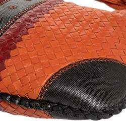 Pre Owned Bottega Veneta Multicolor Intrecciato Leather And Karung Trim Hobo Bag