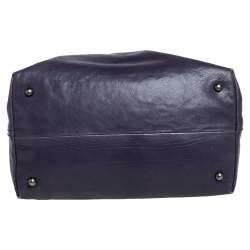 Pre Owned Bottega Veneta Purple Intrecciato Leather Tina Top Handle Bag