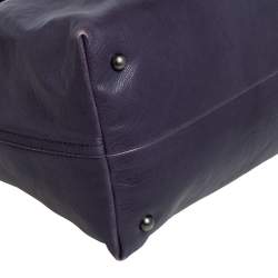 Pre Owned Bottega Veneta Purple Intrecciato Leather Tina Top Handle Bag