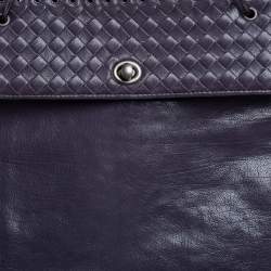 Pre Owned Bottega Veneta Purple Intrecciato Leather Tina Top Handle Bag