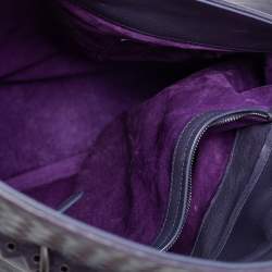 Pre Owned Bottega Veneta Purple Intrecciato Leather Tina Top Handle Bag
