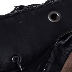 Pre Owned Bottega Veneta Black Intrecciato Leather Top Handle Bag