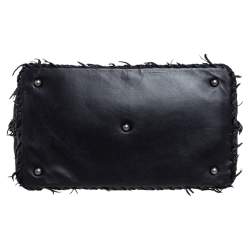 Pre Owned Bottega Veneta Black Intrecciato Leather Top Handle Bag