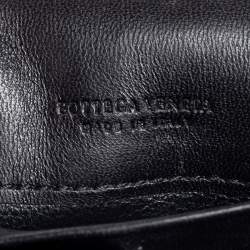 Pre Owned Bottega Veneta Black Intrecciato Leather Flap Continental Wallet