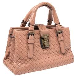  Bottega Veneta Beige Intrecciato Leather Mini Roma Tote