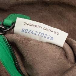 Pre Owned Bottega Veneta Green Intrecciato Leather Nodini Crossbody Bag