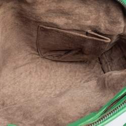 Pre Owned Bottega Veneta Green Intrecciato Leather Nodini Crossbody Bag