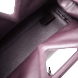 Pre Owned Bottega Veneta Plum Leather The Triangle Shoulder Bag