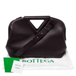 Pre Owned Bottega Veneta Plum Leather The Triangle Shoulder Bag