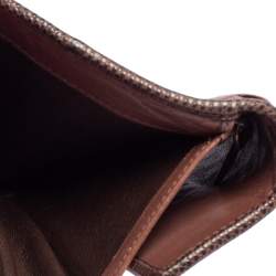Pre Owned Bottega Veneta Brown Intrecciato Leather and Snakeskin Trifold Wallet