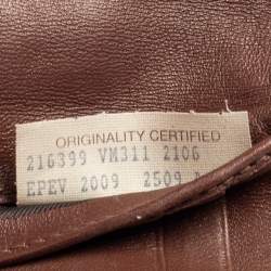 Pre Owned Bottega Veneta Brown Intrecciato Leather and Snakeskin Trifold Wallet