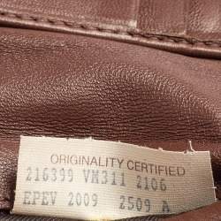 Pre Owned Bottega Veneta Brown Intrecciato Leather and Snakeskin Trifold Wallet