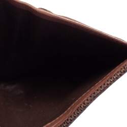 Pre Owned Bottega Veneta Brown Intrecciato Leather and Snakeskin Trifold Wallet