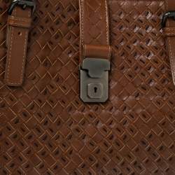 Pre Owned حقيبة يد توتس بوتيغا فينيتا روما لافورازيوني جلد انترشياتو بني متوسطة إصدار محدود