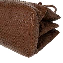 Pre Owned حقيبة يد توتس بوتيغا فينيتا روما لافورازيوني جلد انترشياتو بني متوسطة إصدار محدود