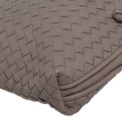 Pre Owned Bottega Veneta Taupe Intrecciato Leather Nodini Crossbody Bag