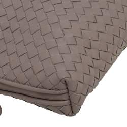 Pre Owned Bottega Veneta Taupe Intrecciato Leather Nodini Crossbody Bag