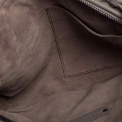 Pre Owned Bottega Veneta Taupe Intrecciato Leather Nodini Crossbody Bag