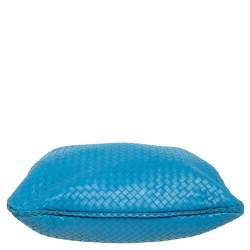 Pre Owned Bottega Veneta Blue Intrecciato Leather Veneta Hobo