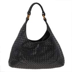 Bottega Veneta Black Intrecciato Leather Hobo