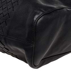 Pre Owned Bottega Veneta Black Intrecciato Leather Tote