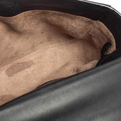 Pre Owned Bottega Veneta Black Intrecciato Leather Alumna Top Handle Bag