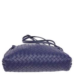Pre Owned Bottega Veneta Purple Intrecciato  Leather Nodini Shoulder Bag