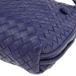 Pre Owned Bottega Veneta Purple Intrecciato  Leather Nodini Shoulder Bag
