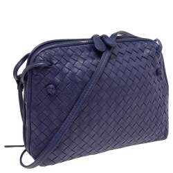 Pre Owned Bottega Veneta Purple Intrecciato  Leather Nodini Shoulder Bag