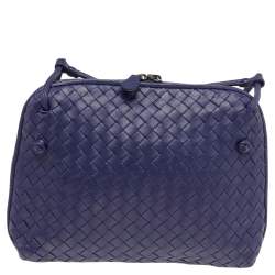 Pre Owned Bottega Veneta Purple Intrecciato  Leather Nodini Shoulder Bag