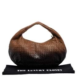 Pre Owned Bottega Veneta Ombre Intrecciato Leather Large Veneta Hobo