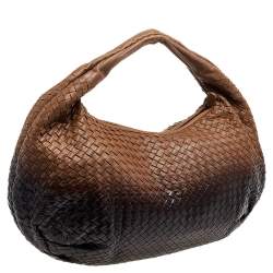 Pre Owned Bottega Veneta Ombre Intrecciato Leather Large Veneta Hobo