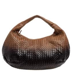 Pre Owned Bottega Veneta Ombre Intrecciato Leather Large Veneta Hobo