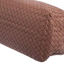 Pre Owned Bottega Veneta Pale Pink Intrecciato Leather Medium Tote