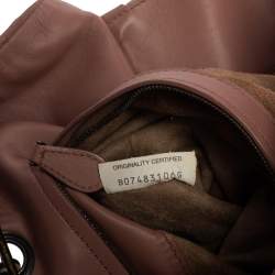 Pre Owned Bottega Veneta Pale Pink Intrecciato Leather Medium Tote