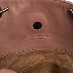 Pre Owned Bottega Veneta Pale Pink Intrecciato Leather Medium Tote