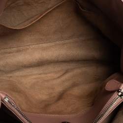 Pre Owned Bottega Veneta Pale Pink Intrecciato Leather Medium Tote