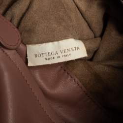 Pre Owned Bottega Veneta Pale Pink Intrecciato Leather Medium Tote