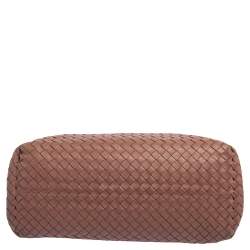 Pre Owned Bottega Veneta Pale Pink Intrecciato Leather Medium Tote