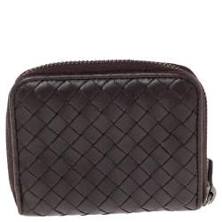 مملوكة مسبقًا محفظة عملات معدنية بوتيغا فينيتا جلد انترشياتو بني داكن