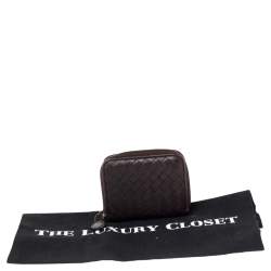 مملوكة مسبقًا محفظة عملات معدنية بوتيغا فينيتا جلد انترشياتو بني داكن