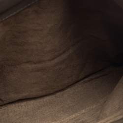 Pre Owned Bottega Veneta Olive Green Intrecciato Leather Twist Lock Clutch