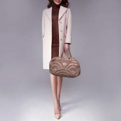 Pre Owned Bottega Veneta Brown Leather Grommet Boston Bag