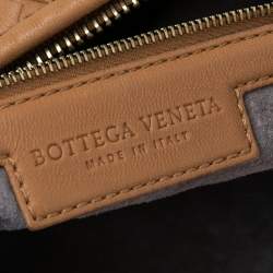 Pre Owned Bottega Veneta Beige Leather Intrecciato Large Veneta Hobo