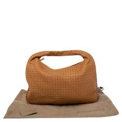Pre Owned Bottega Veneta Beige Leather Intrecciato Large Veneta Hobo