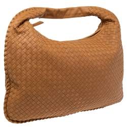 Pre Owned Bottega Veneta Beige Leather Intrecciato Large Veneta Hobo