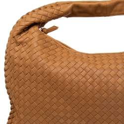 Pre Owned Bottega Veneta Beige Leather Intrecciato Large Veneta Hobo