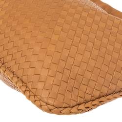 Pre Owned Bottega Veneta Beige Leather Intrecciato Large Veneta Hobo