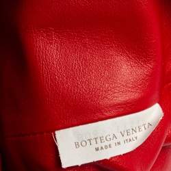 Pre Owned Bottega Veneta Red Leather Mini Pouch Bag